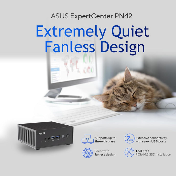 ASUS PN42-SN004AV Intel� N N100 4 GB DDR4-SDRAM 128 GB SSD Windows 11 Pro Mini PC Nero (ASUS PN42-SN