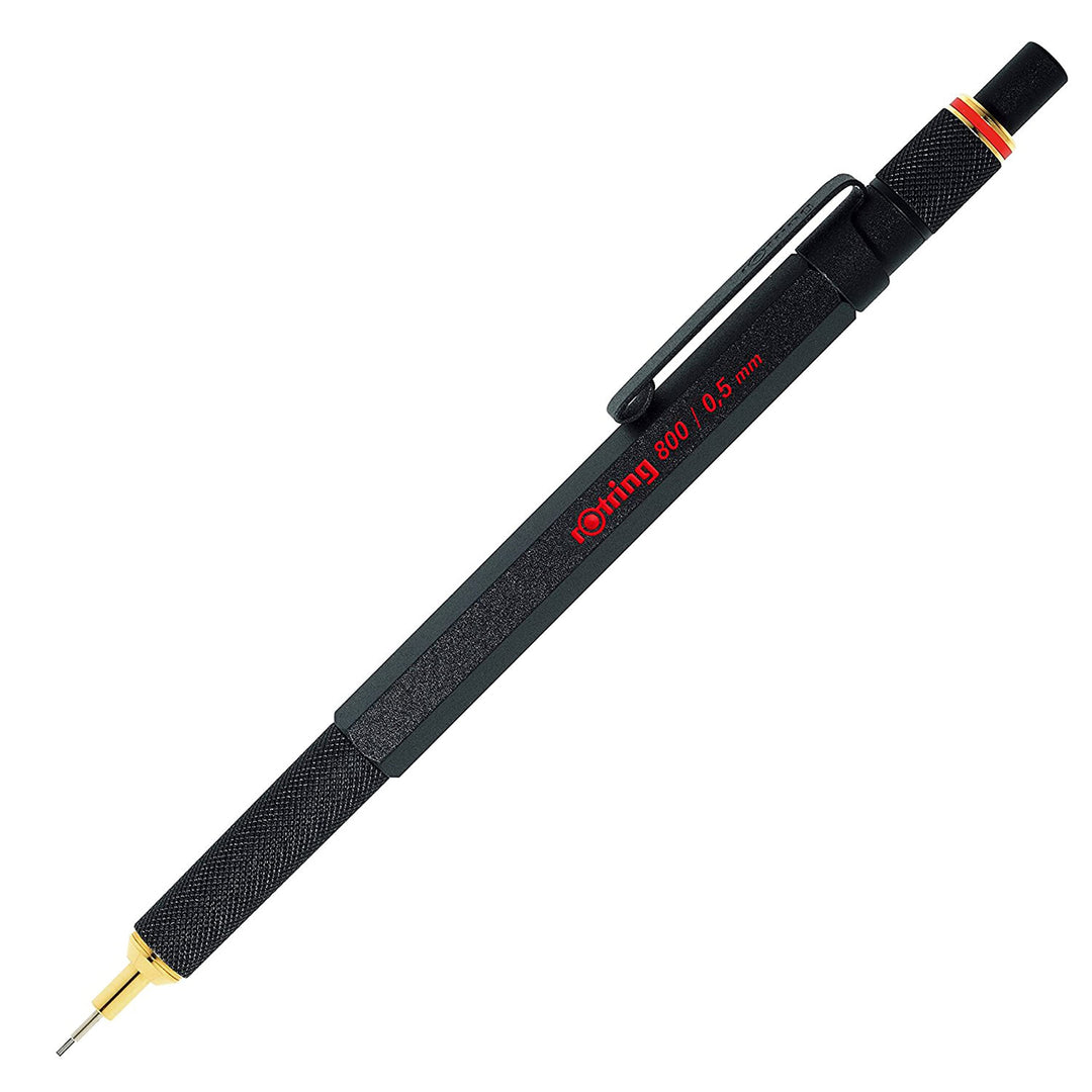 rOtring 800 Druckbleistift | 0,5 mm | Schwarz Vollmetall Schwarz 0,5mm
