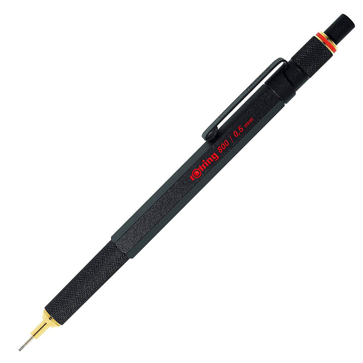 rOtring 800 Druckbleistift | 0,5 mm | Schwarz Vollmetall Schwarz 0,5mm