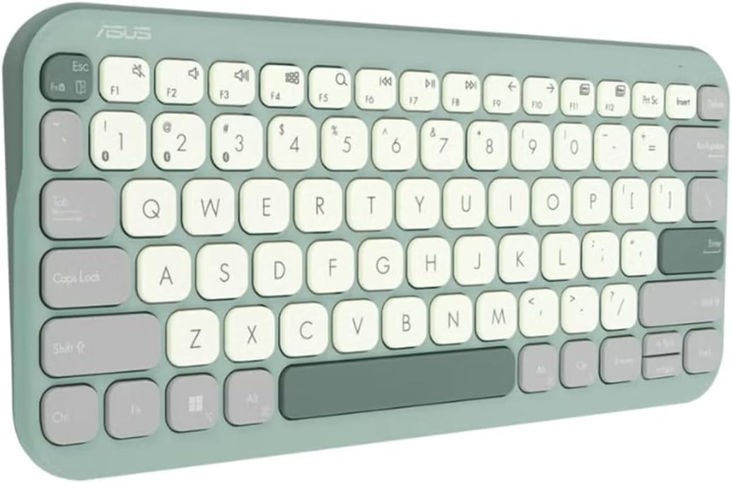 ASUS Marshmallow Tastatur KW100, QWERTZ DE Layout, kabellos, Bluetooth, flaches Profil, Farbe Green