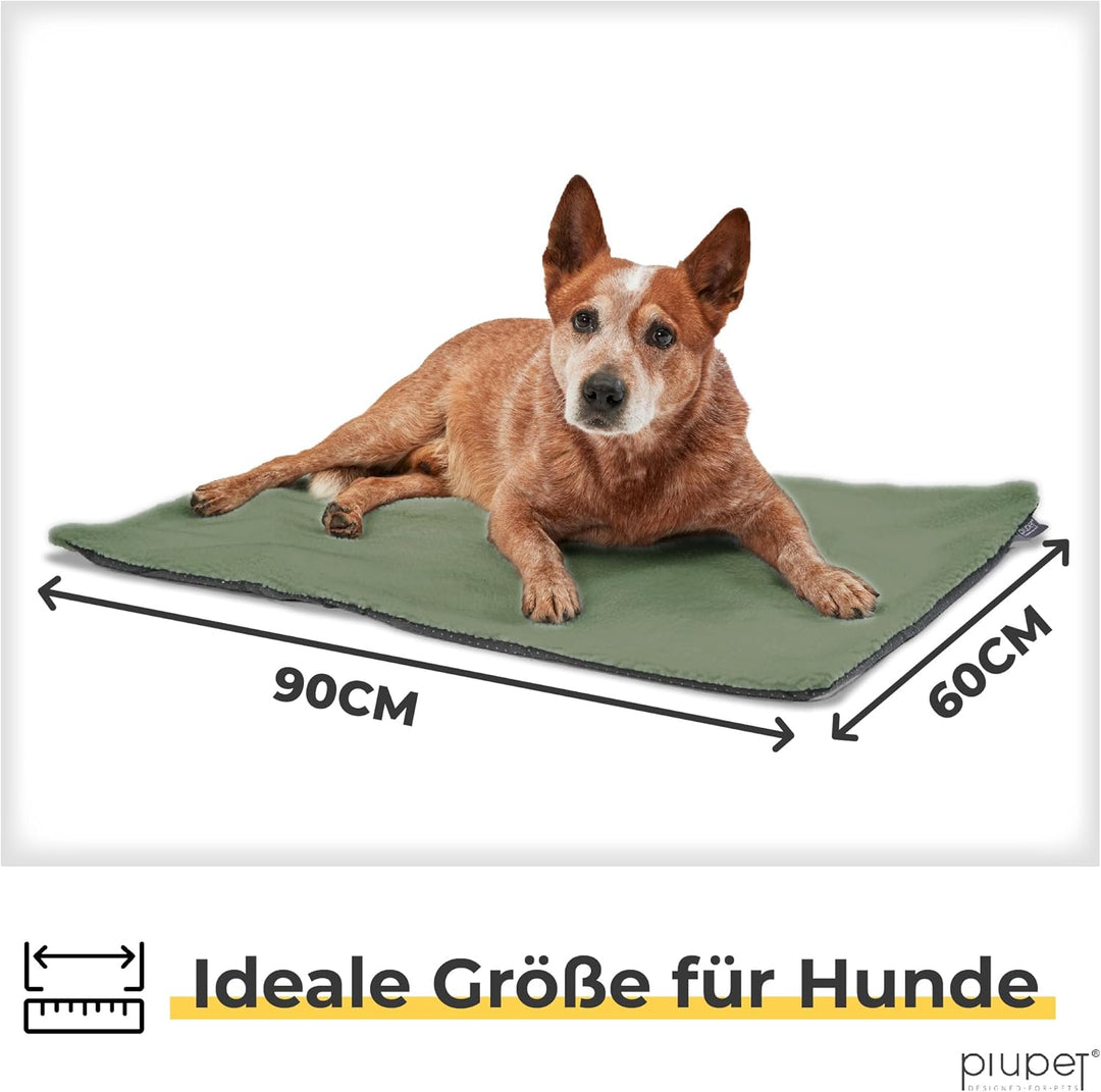 PiuPet® Selbstheizende Decke Hund I 90x60cm I Beheizbare Hundedecke I Selbstwärmende Hundedecke I He