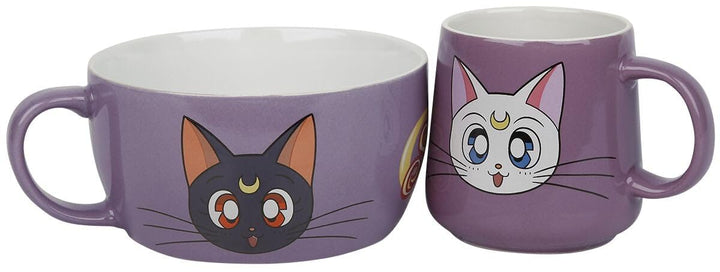 SAILOR MOON - Breakfast Set Mug + Bowl - Luna & Artemis 360 ml Violett, 360 ml Violett