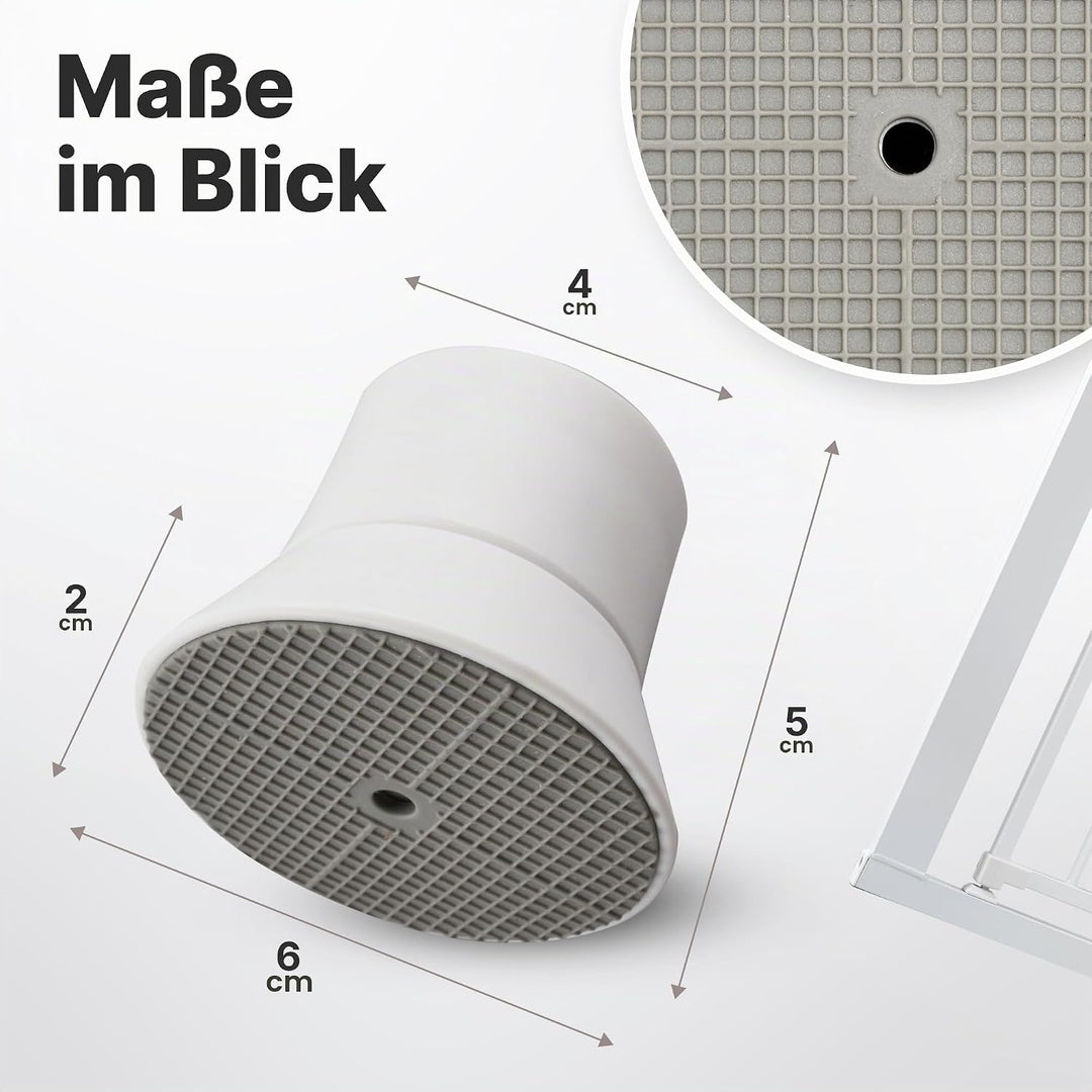 Wandschutzpads für Treppenschutzgitter ohne Bohren [inkl. Verlängerungsteilen, Anti-Rutsch] Elefante
