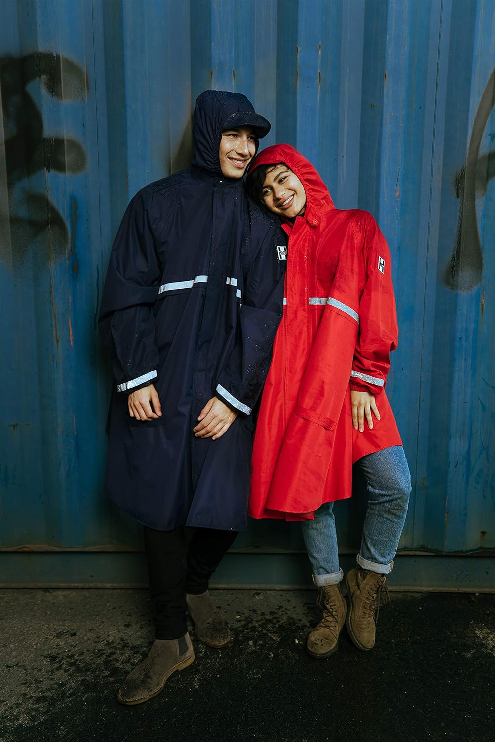 HOCK Regenponcho mit Reissverschluss und Ärmeln - Fahrradponcho Wasserdicht & Atmungsaktiv - Mit Kap