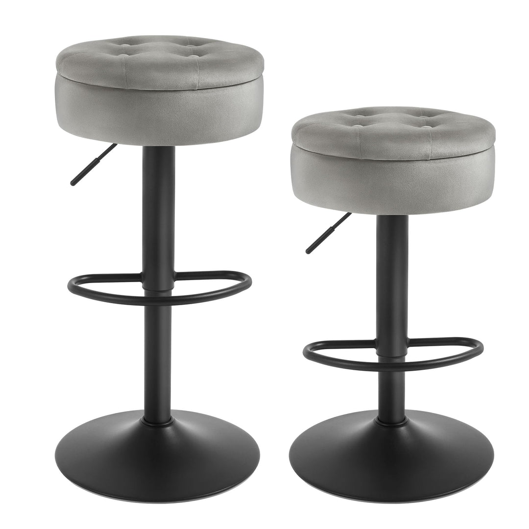 WOLTU Barhocker 2er Set, Sitzhocker mit Stauraum, Hocker höhenverstellbar 360° drehbar, Drehhocker f