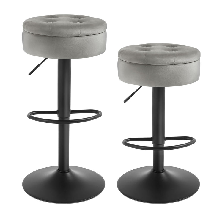 WOLTU Barhocker 2er Set, Sitzhocker mit Stauraum, Hocker höhenverstellbar 360° drehbar, Drehhocker f