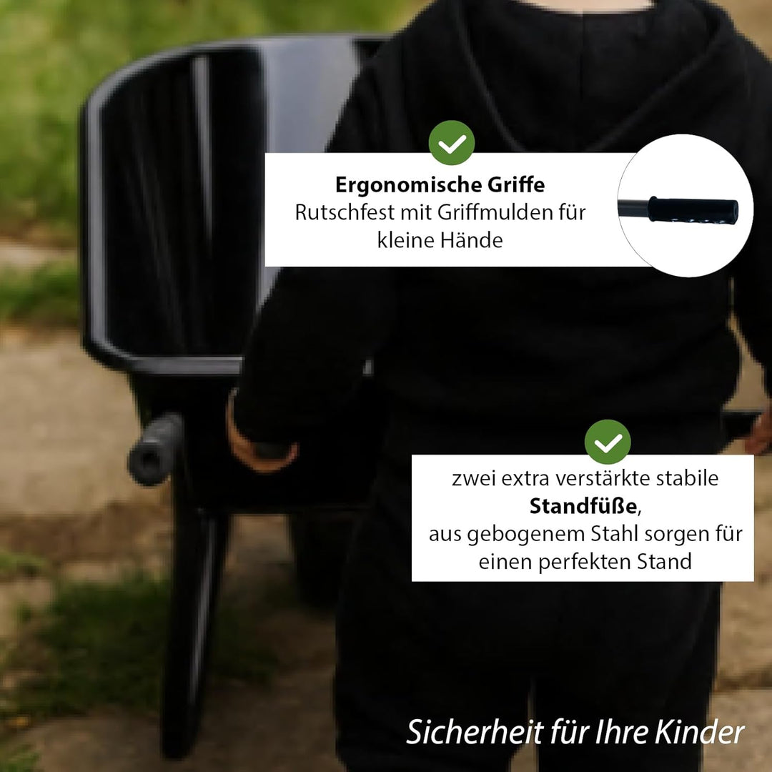 TRUTZHOLM Kinderschubkarre Uni 40 kg Traglast 3,6 kg Stahl Kunststoff Vollgummirad Schiebkarre Garte