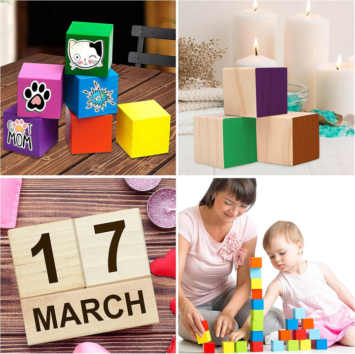 Belle Vous Holzwürfel Gross (20Stk) Holz Würfel 5 x 5 x 5cm Holzklötze Natur - Naturbelassen Unbehan