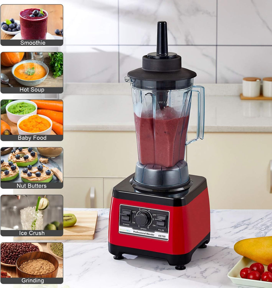 BioloMix Standmixer 2200W SmoothieMixer,Selbstreinigungs Funktion,Hochleistungsmixer mit 2L Behälter