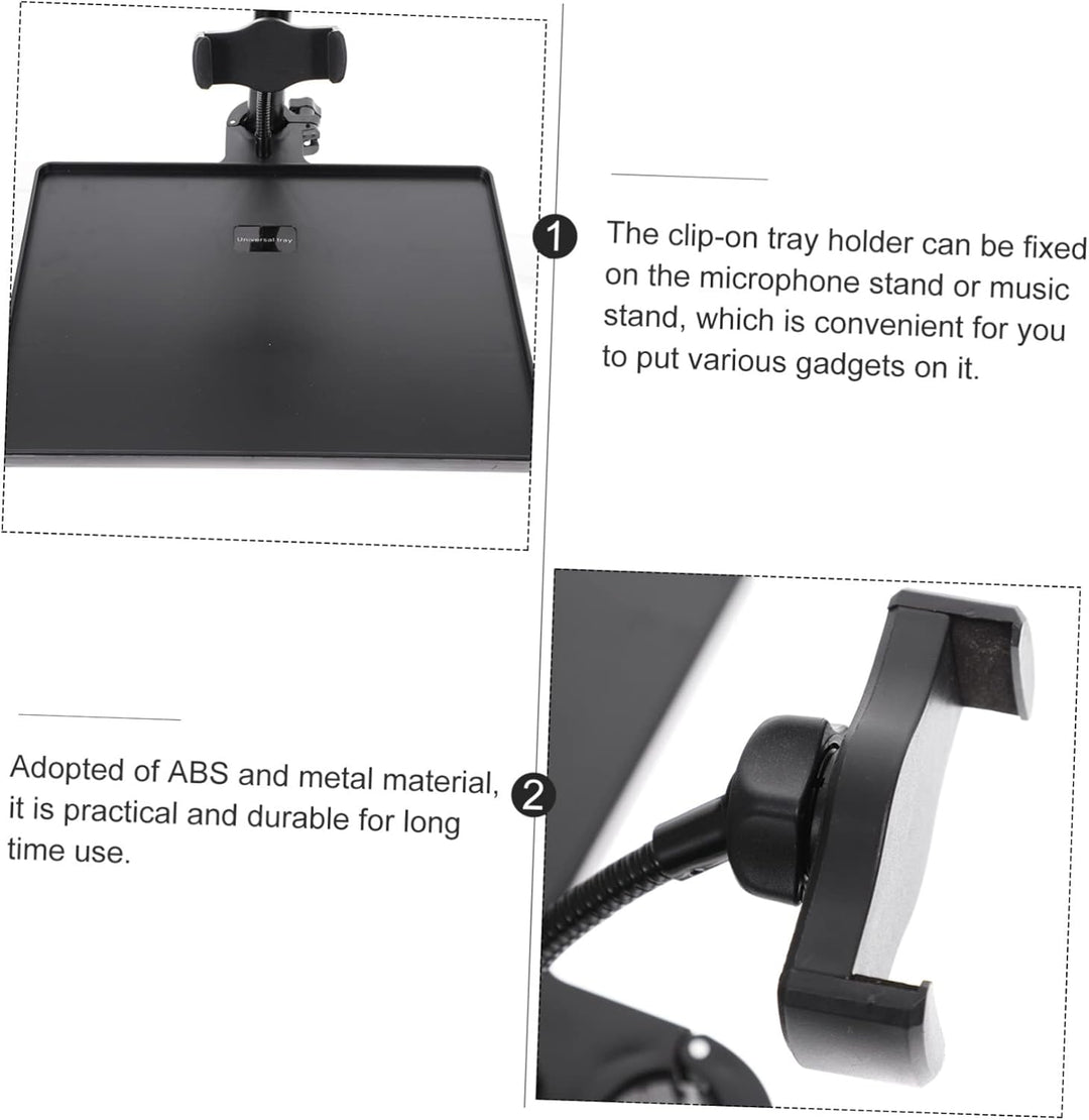 MILISTEN Mikrofonständer Tray Halter mit Handyhalterung, Universal Soundkartenfach, Mikrofonständer,