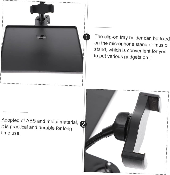 MILISTEN Mikrofonständer Tray Halter mit Handyhalterung, Universal Soundkartenfach, Mikrofonständer,