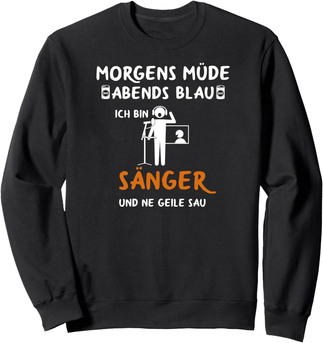 Musiklehrer Musiklehrerin Morgens Müde Abends Blau Sänger Sweatshirt