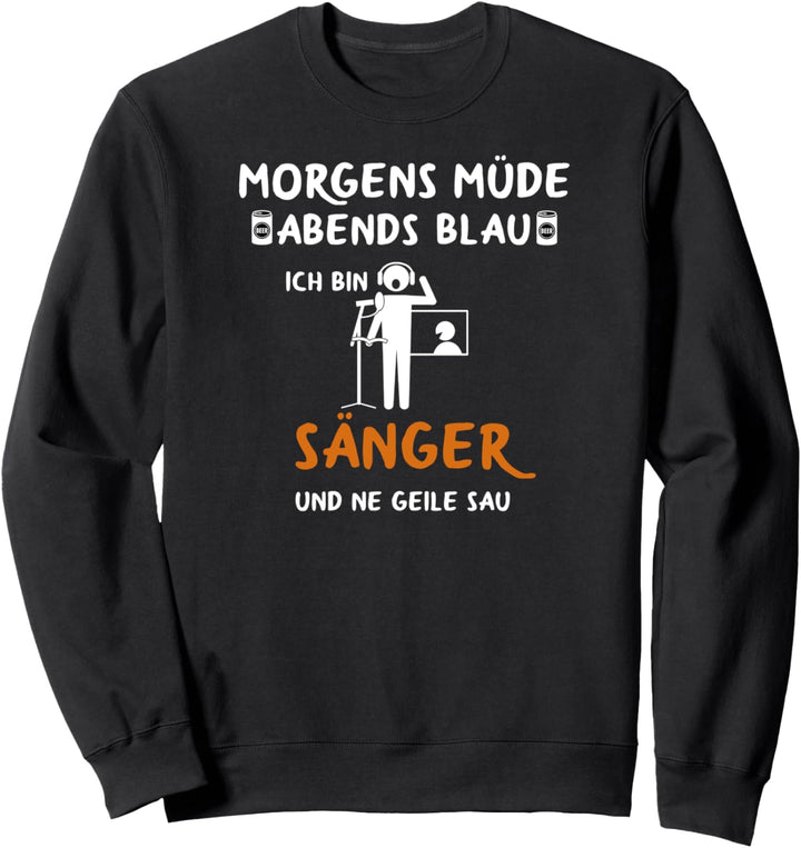 Musiklehrer Musiklehrerin Morgens Müde Abends Blau Sänger Sweatshirt