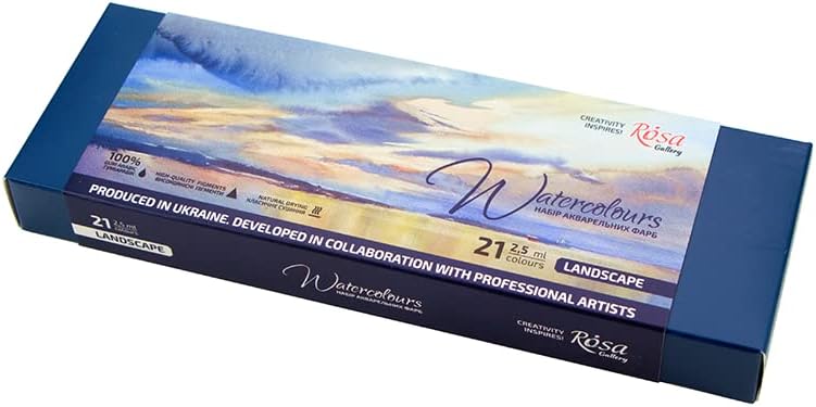 Rosa Gallery Landscape Professional Aquarellfarben-Set, 21 Wasserfarben à 2,5 ml, Hohe Lichtechtheit
