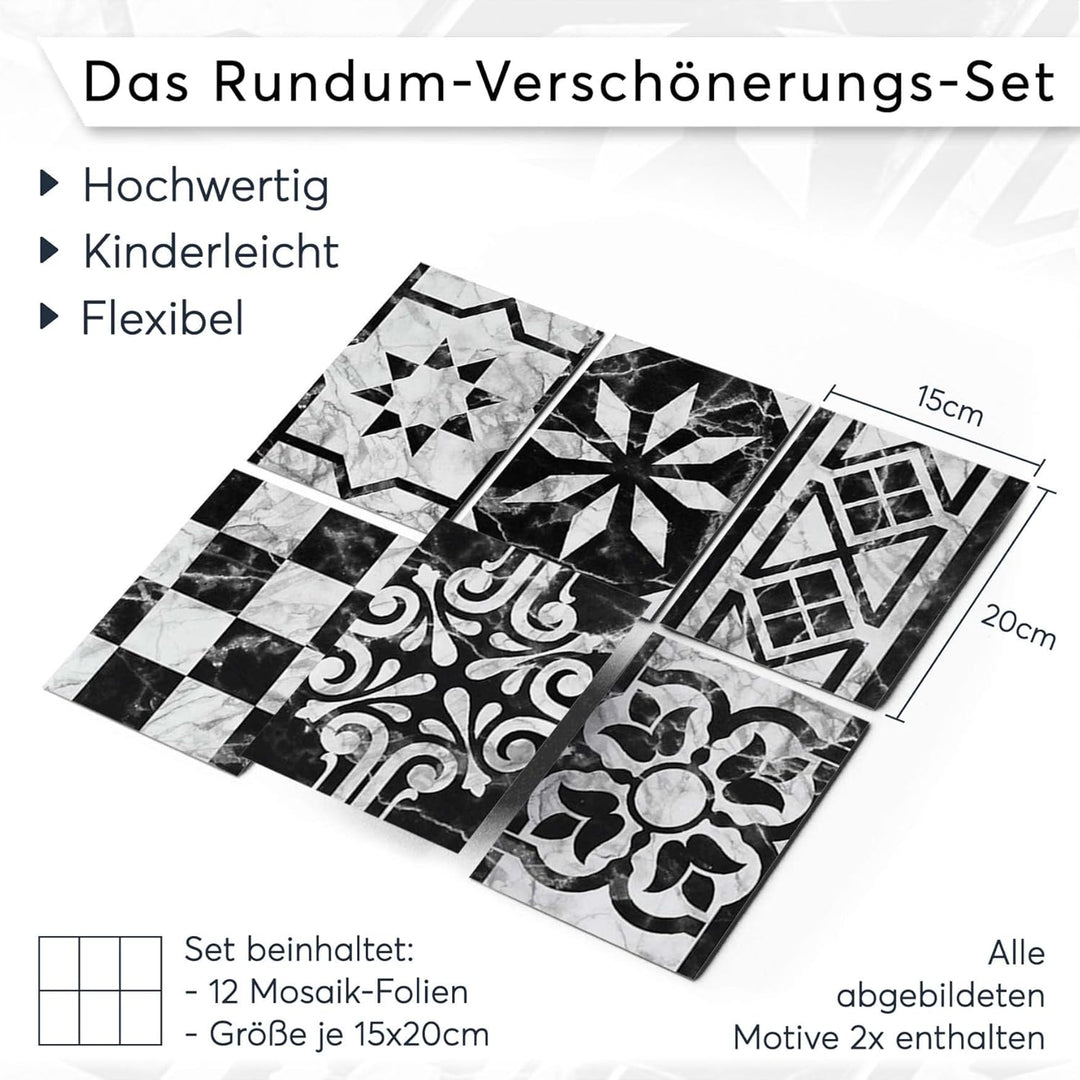 CREATISTO Klebefliesen Stickerfliesen Fliesenfolie - Aufkleber Folie für Fliesen I Klebefliesen Deko