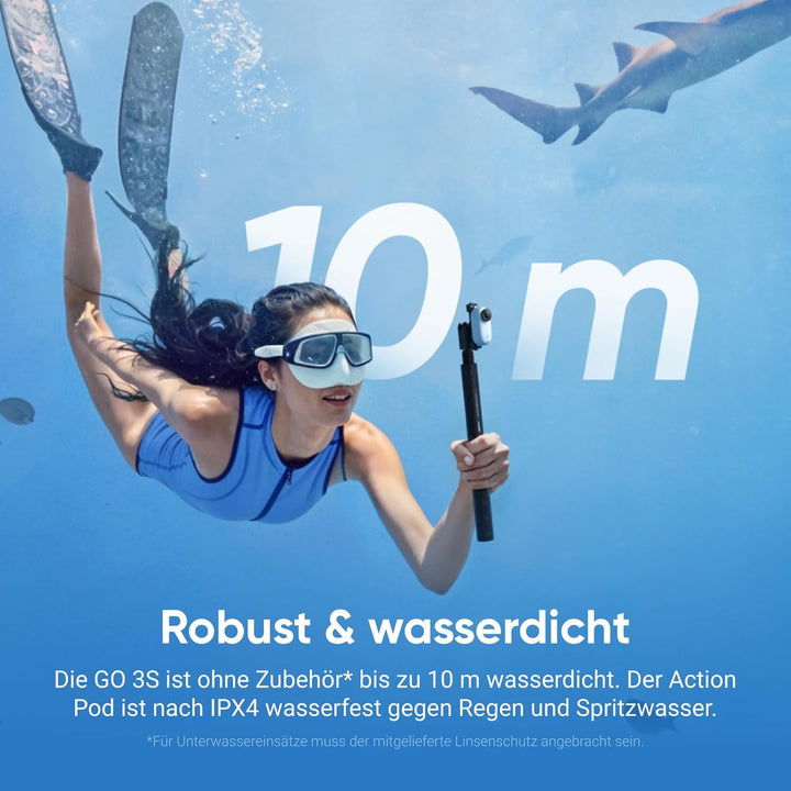 Insta360 GO 3S 128 GB - Tragbare 4K Mini-Kamera, Freihand-POVs, Überall anbringbar, Stabilisierung,