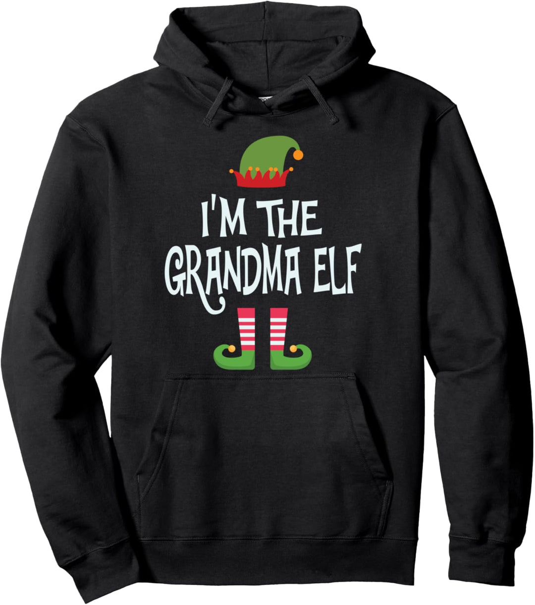 grandma elf Christmas Matching Outfit Pullover Hoodie