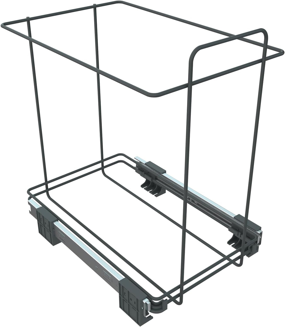 ELLETIPI Ecofil PF01 44B1 Mülleimer Mülltrennung, ausziehbar für Base, Kunststoff und Metall, Grau,