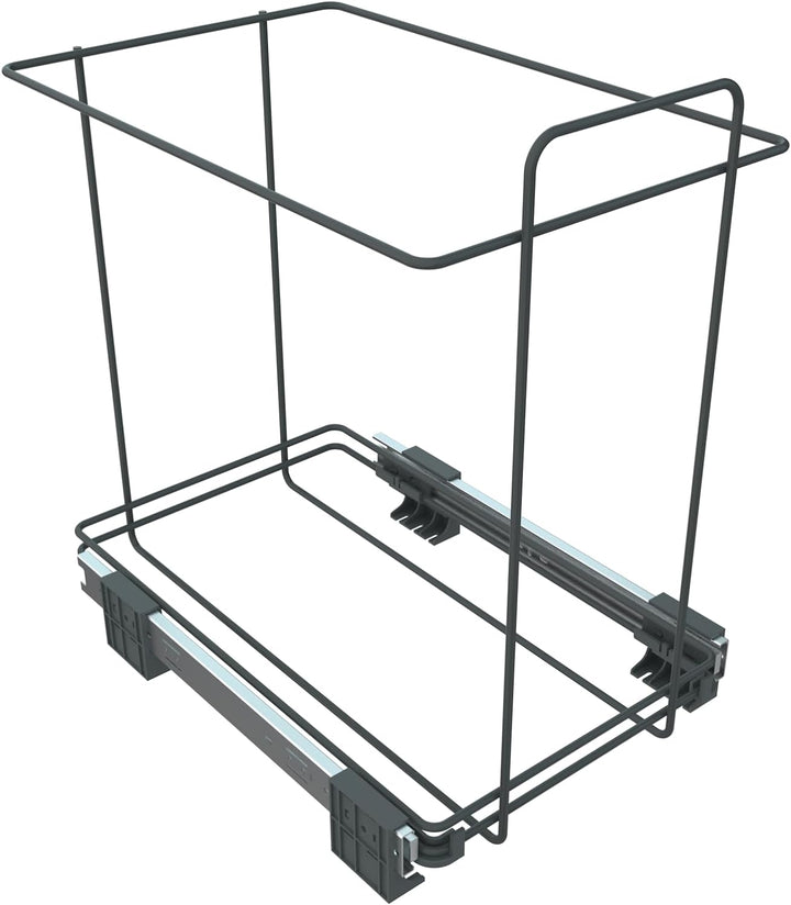 ELLETIPI Ecofil PF01 44B1 Mülleimer Mülltrennung, ausziehbar für Base, Kunststoff und Metall, Grau,