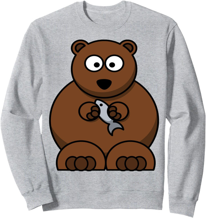 Bär mit Fischkarikatur Sweatshirt