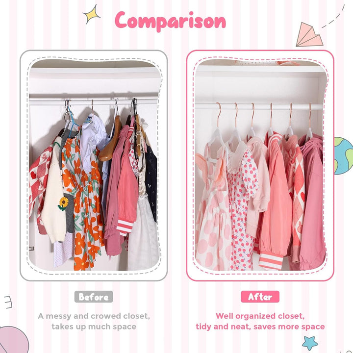 HOUSE DAY Kleiderbügel Kinder 60x Kinderkleiderbügel Samt Kinderbügel Kleiderbügel Samt Weiss Kinder