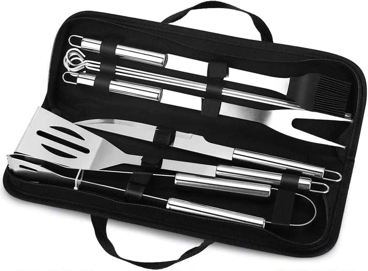 Grillbesteck BBQ Grillzubehör, 9 PCS Grill Werkzeugset Edelstahl Barbecue-Utensilien, BBQ Grillen Ko