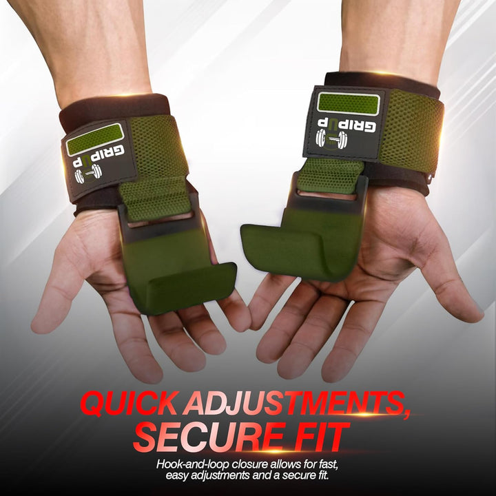 Fitness Zughilfen Krafttraining (Paar), 8mm dicke Gepolstert Handgelenkschutz Gewichtheberhaken Gumm