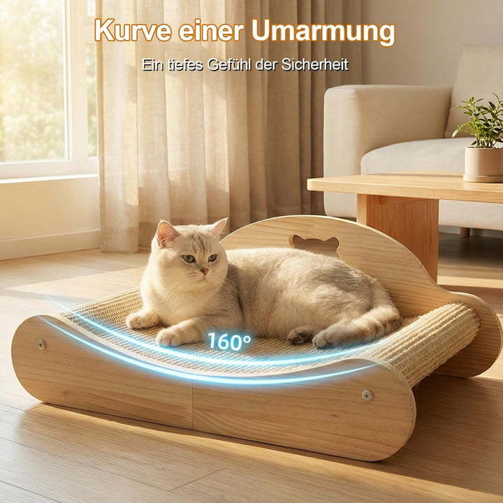 Kratzbretter Katze, kratzbrett, 160° gebogenes Design, Sisal katzenkratzbretter,60 cm langes Katzen