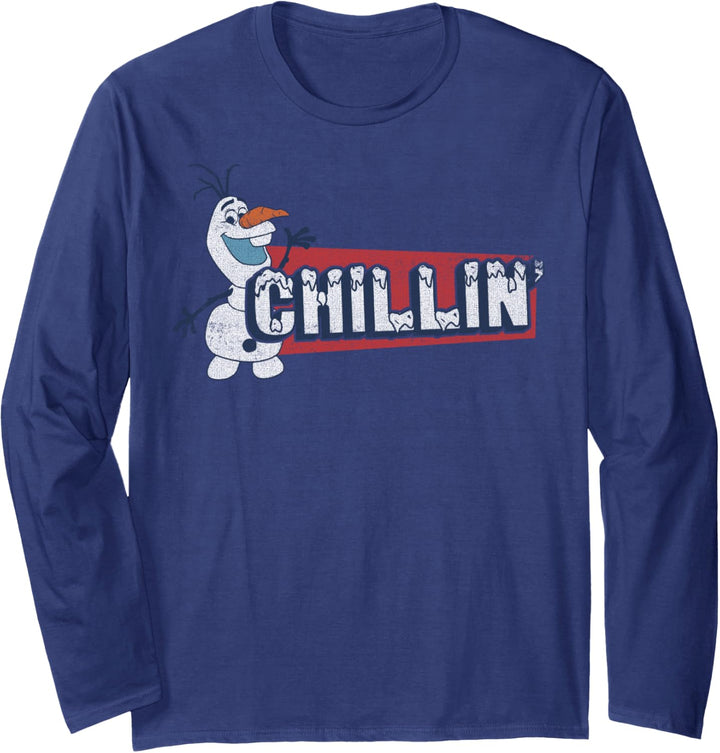 Disney Frozen Olaf Chillin' Red Block Text Langarmshirt