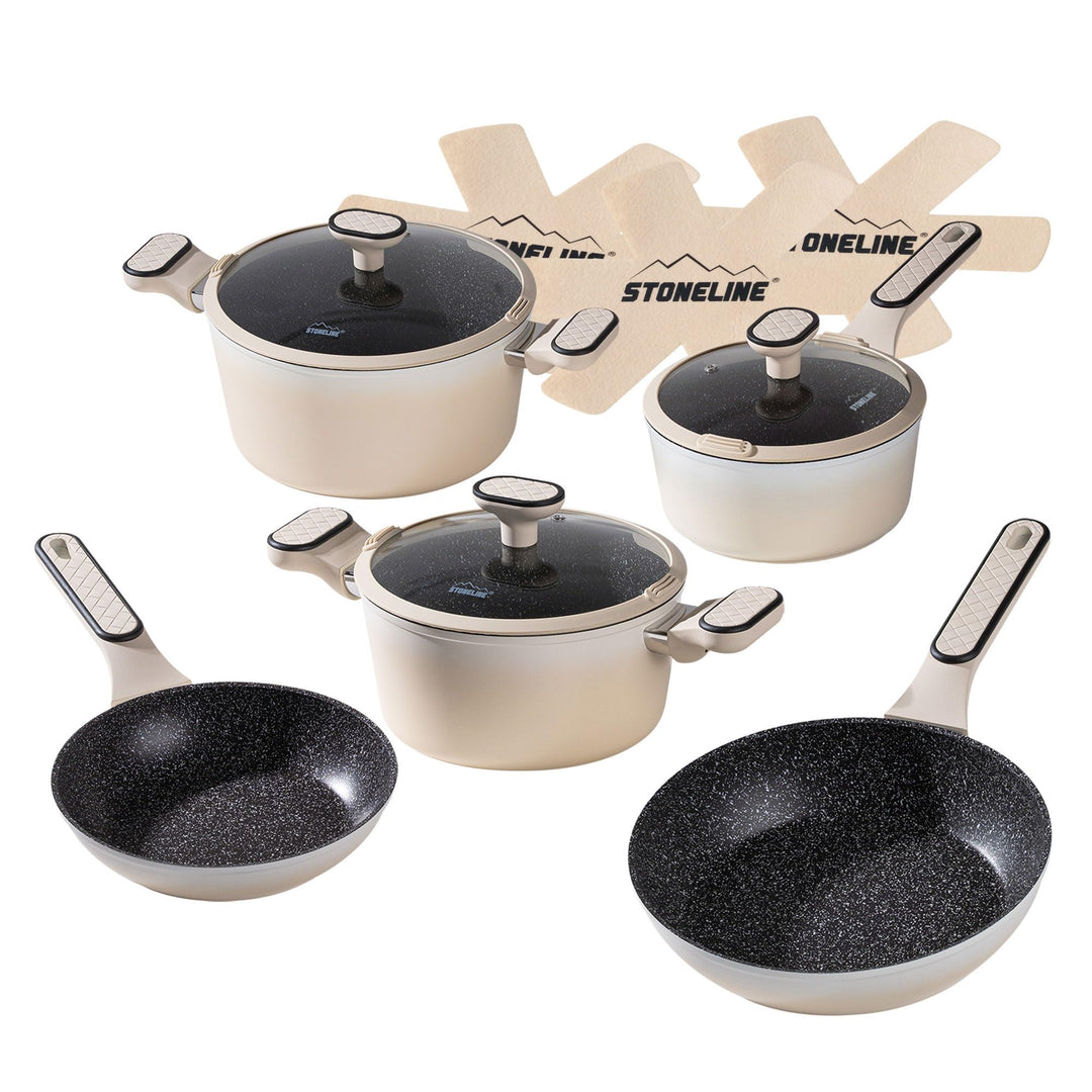 STONELINE Pfannen und Töpfe Set 11-teilig, Topfset mit Deckel, Kochtopf Pfanne Induktion, Für alle H