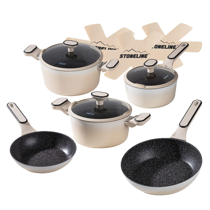 STONELINE Pfannen und Töpfe Set 11-teilig, Topfset mit Deckel, Kochtopf Pfanne Induktion, Für alle H
