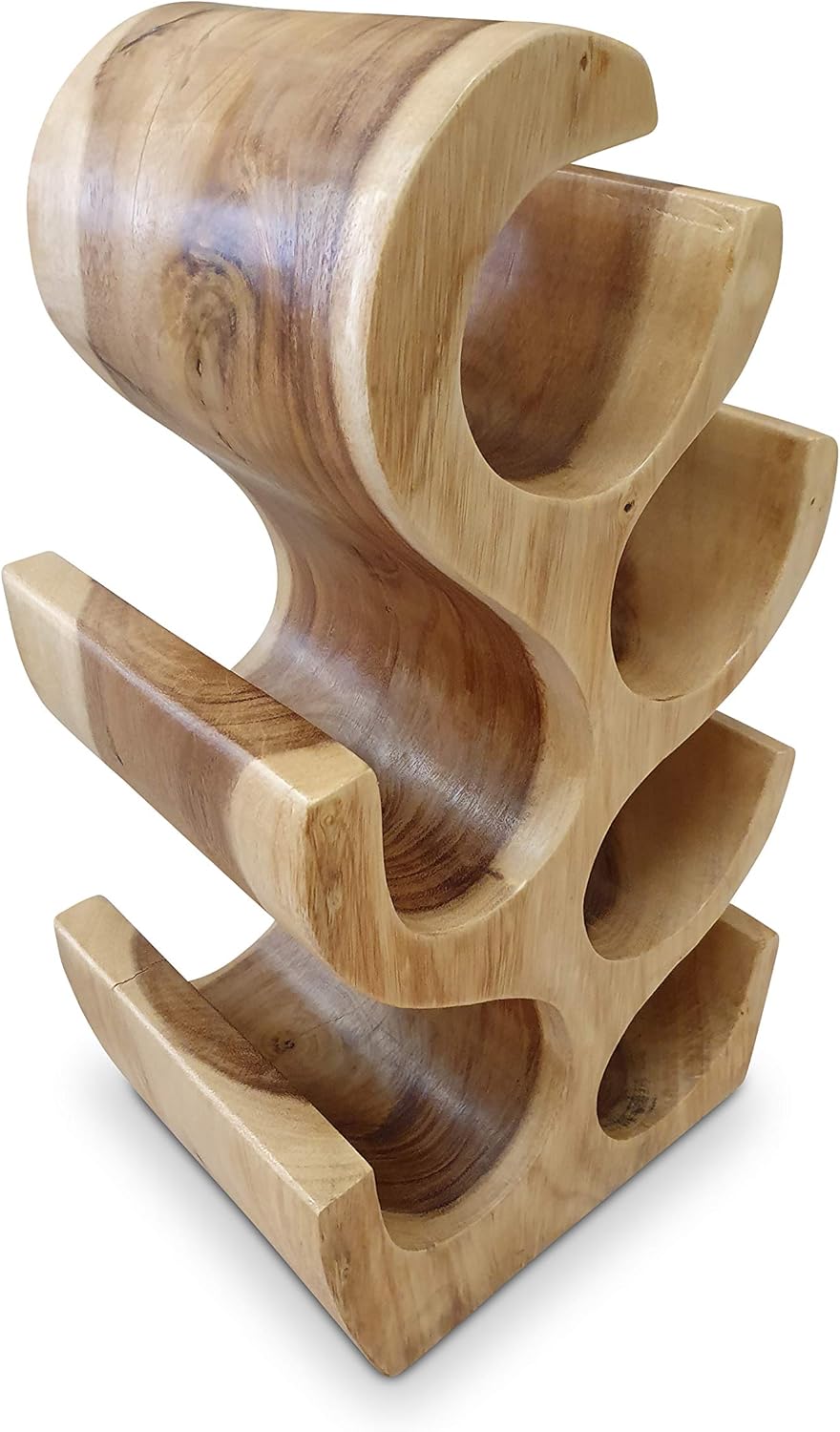 Kinaree Massivholz Weinregal für 6 Flaschen - 50cm freistehendes Flaschenregal in Baum Form aus eine