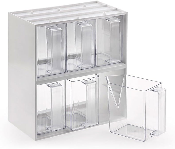 Naber Einsatzrahmen mit 6 Schütten glasklar in Kunststoff, 6fach