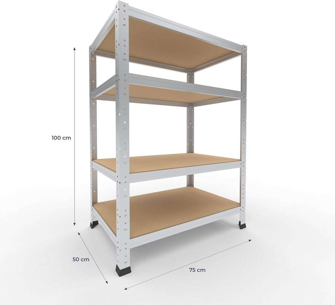 shelfplaza® 100x75x50cm Home Schwerlastregal verzinkt/Metallregal mit 4 Böden/Kellerregal Metall, Ga
