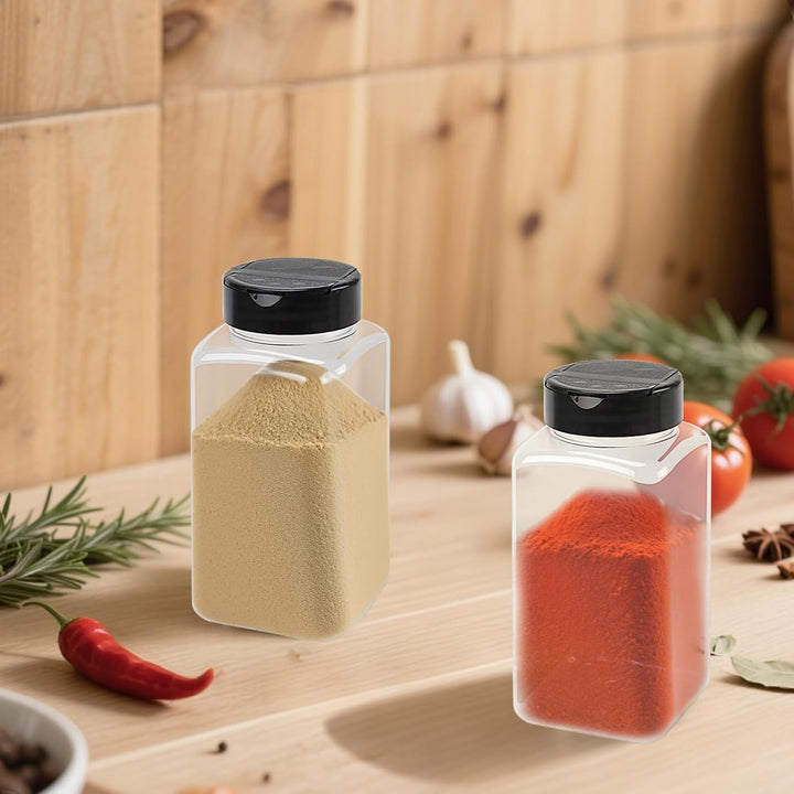 Gewürzstreuer aus Kunststoff, transparent, leer, mit Deckel, für Zucker, Salz, Kräuter, 500 ml, 8 St