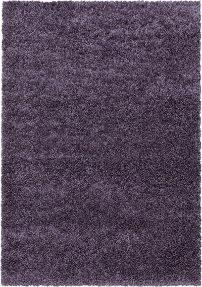 HomebyHome Teppich Wohnzimmer Shaggy Hochflor Violett Schmutzabweisend 80 cm Rund Einfarbig Design -