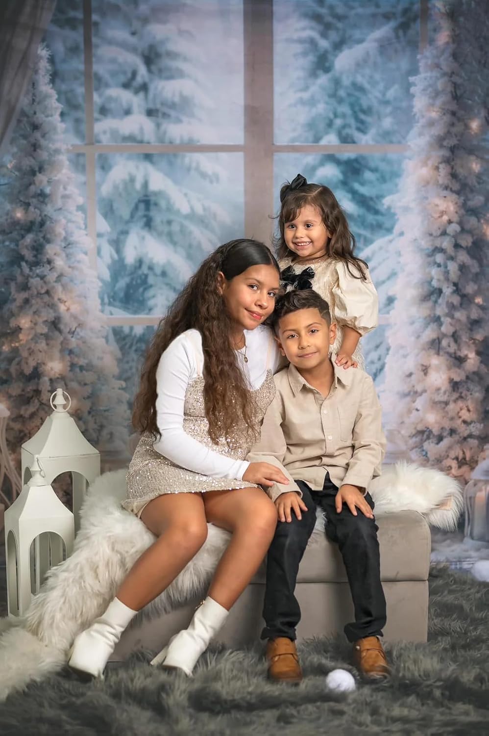 Kate Weihnachts-Fotohintergrund, 3 x 2 m, Weihnachtsbaum, Fotokabine, Hintergrund, Schneelandschaft,