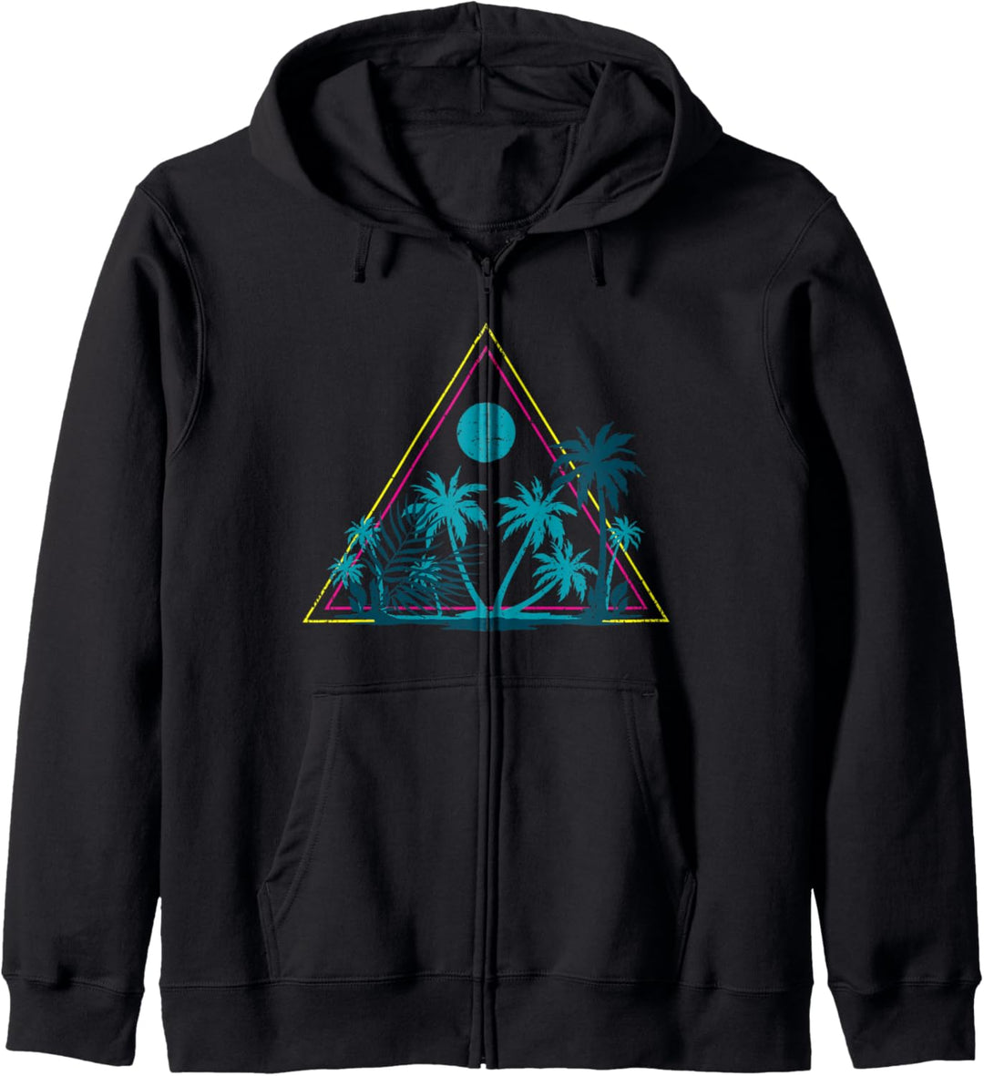 Tropischer Sommerurlaub Palmen 80er Kunst Vaporwave Kapuzenjacke
