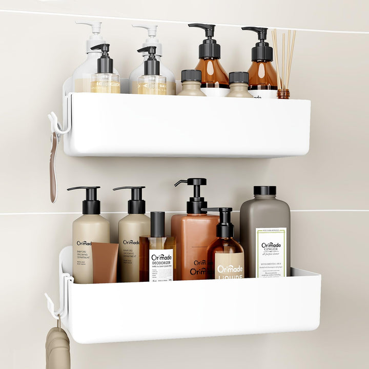 Orimade Duschablage ohne Bohren-Duschregal 2 Stück,Shampoo Halterung für Dusche Grosse Kapazität,Bad