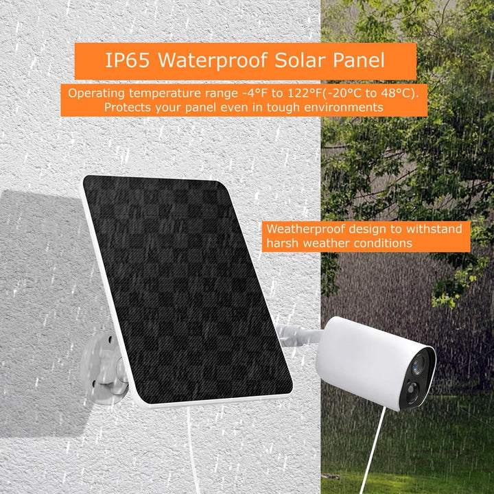6W Solarpanel für Überwachungskamera,Solarmodul für DC 5V Sicherheitskamera,Kamera Outdoor,Türklinge