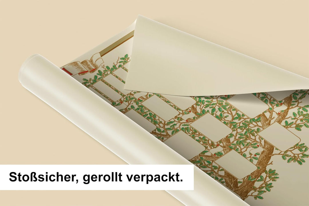 RNK 2808 - Schmuck - Ahnentafel 1-63, 50 x 70 cm, aus Elefantenhautpapier, 1 Stück, Ahnentafel