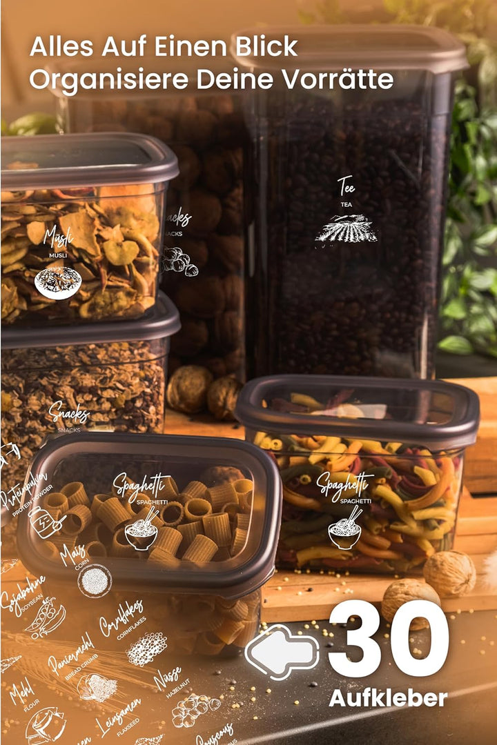Viwares luftdichte Vorratsdosen mit Deckel | 12er Vorratsbehälter Set | BPA-FREI | Zur Müsli Mehl un