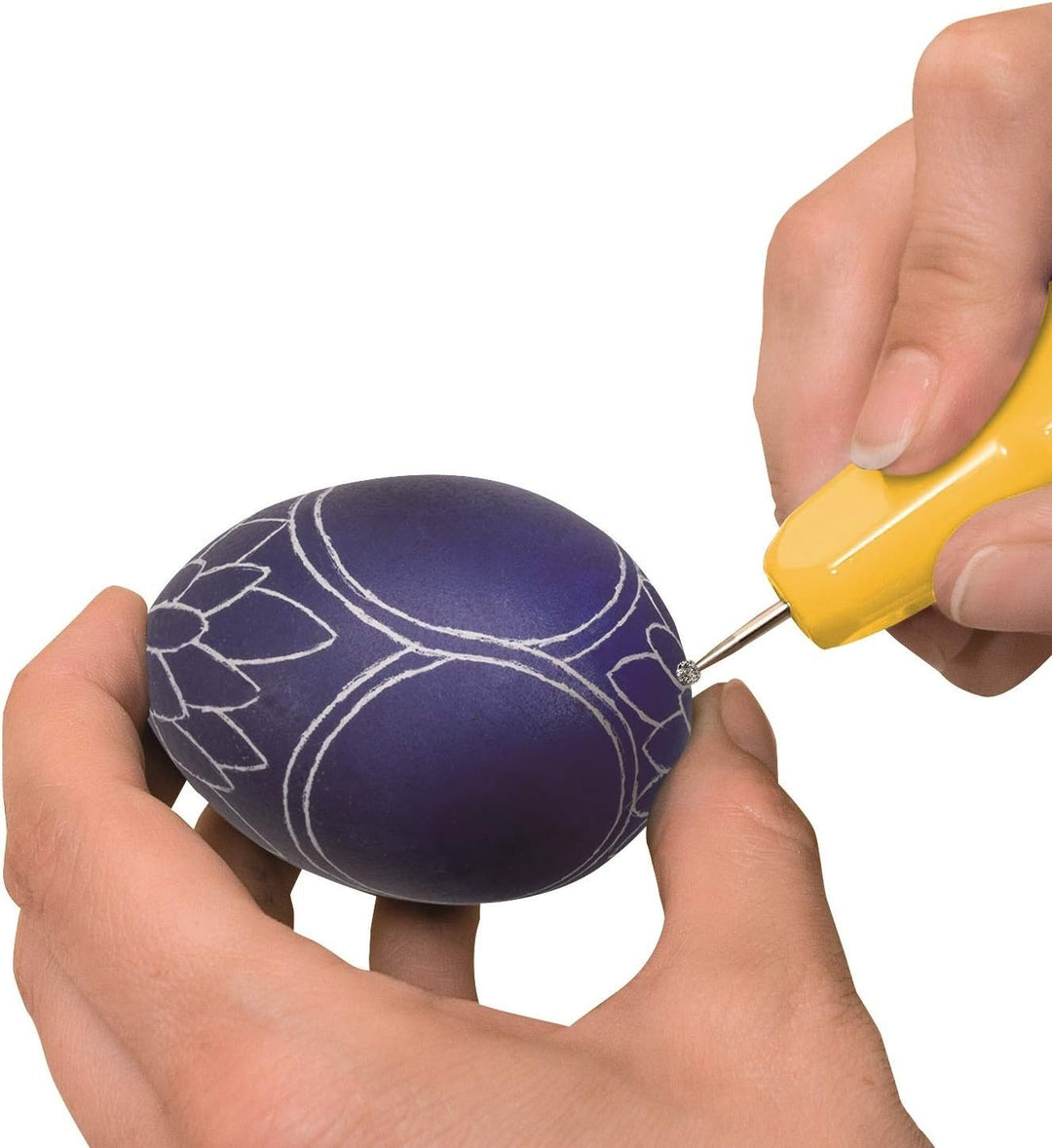 Pebaro 0354 Bastelset Eiergravieren, batteriebetriebener Gravierstift, 2 Schleifstifte, 1 Bohrer, Ei