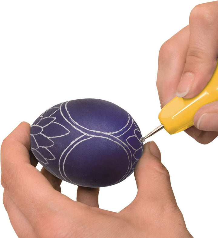 Pebaro 0354 Bastelset Eiergravieren, batteriebetriebener Gravierstift, 2 Schleifstifte, 1 Bohrer, Ei