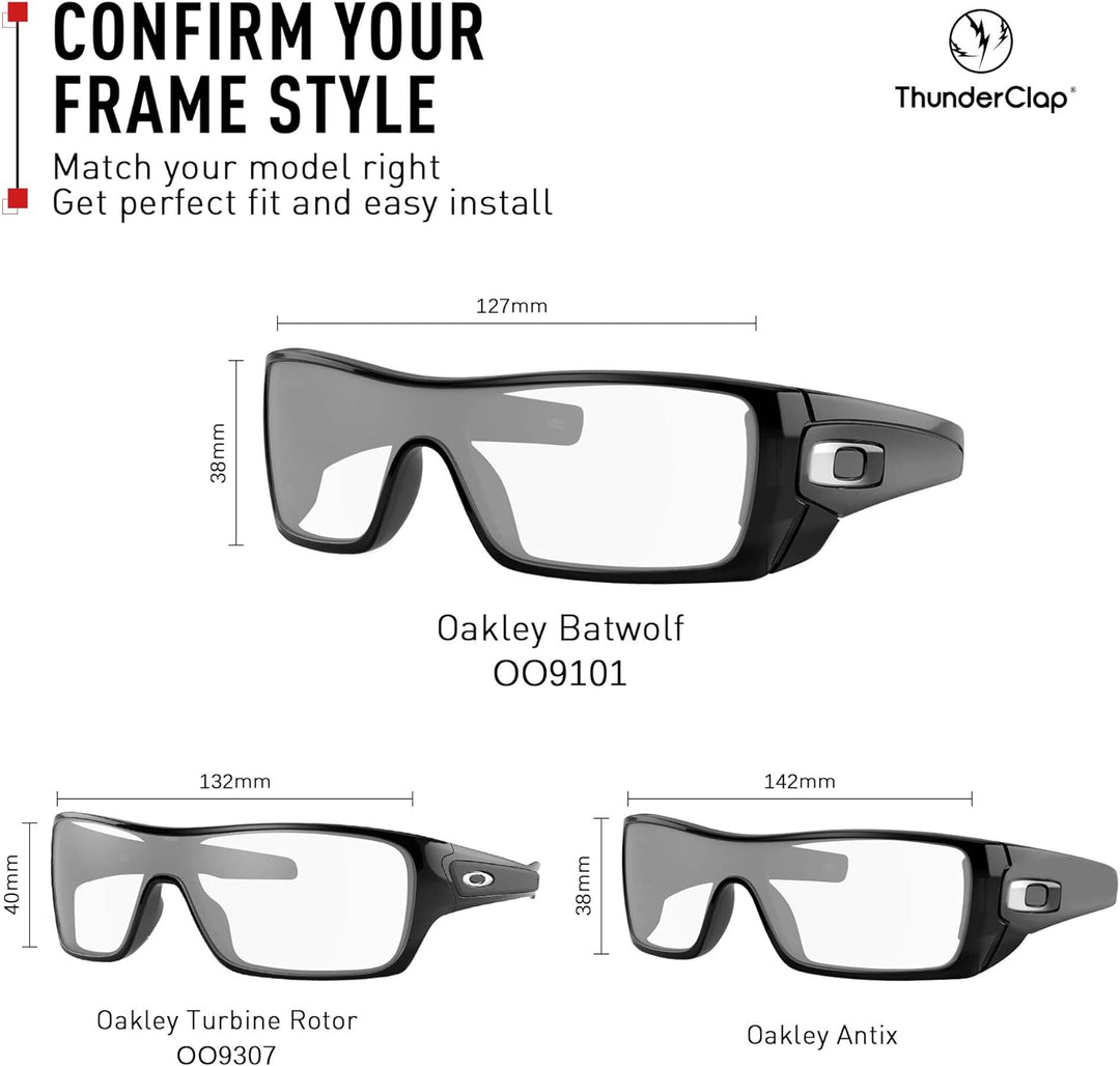 ThunderClap Polycarbonat Ersatzgläser für Oakley Batwolf Sonnenbrillen OO9101 Transparent Anti-Besch