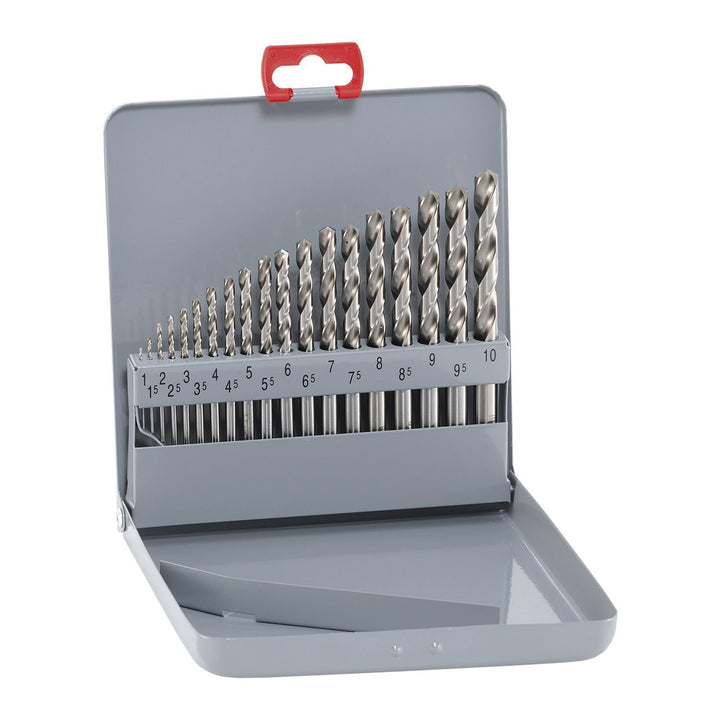 ALPEN Spiralbohrer Set HSS Cobalt 19-teilig (ø 1-10 x 0,5 mm, Spiralbohrer kurz, in Metallkassette,