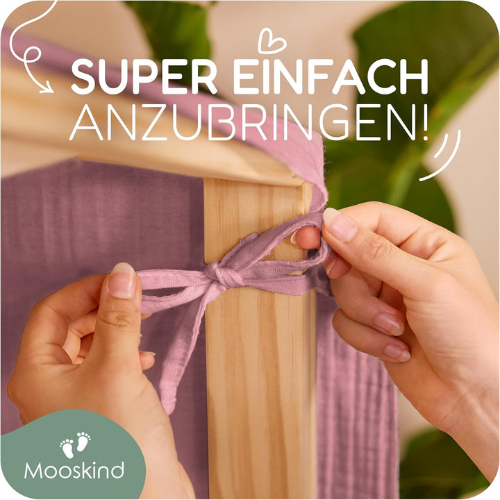 Hausbett Himmel – Aus weichem Musselin in 7 Farben – 100% Bio-Baumwolle – Traumhafte Hausbett Deko &amp;