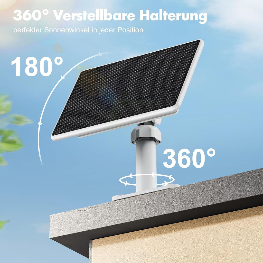 eufy 5W Solarpanel für Kamera kompatibel mit Eufycam 2C S220 E30 S330 4M Kabel 5V IP65 Wasserdicht f