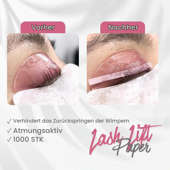 Libeauty Lash Lift Papier, 1000 Stück Wimpernlift Bänder, wiederverwendbares Lash Lift Ribbon, Wimpe
