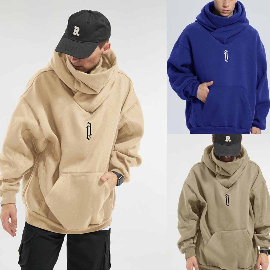 Eocicvvi Pullover Herren Rollkragen Hip Hop Fleece Pulli Kapuzenpullover Hoodie Sweater Sweatshirt M